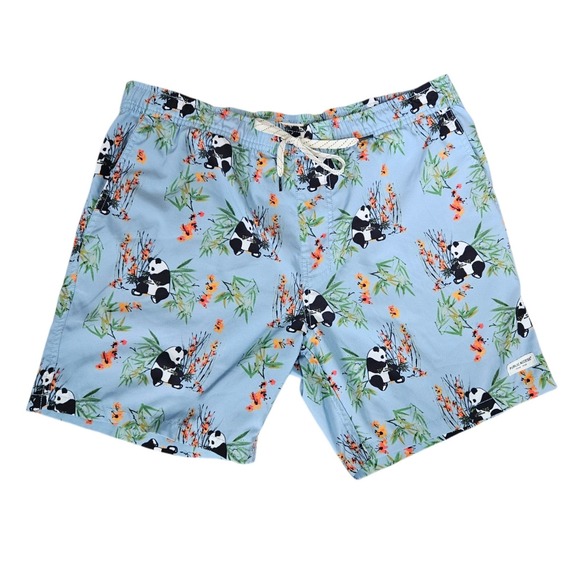 Public Access Other - Public Access Mens Panda Bamboo Print Swim Trunks Light Blue Medium 36" Shorts